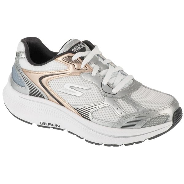Buty do biegania damskie, Go Run Consistent 2.0 - Volt. Białe obuwie sportowe damskie Skechers, bez zapięcia, do biegania. Za 329.99 zł.