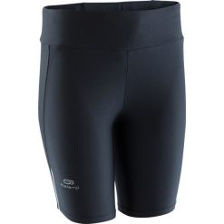 Legginsy do biegania krótkie damskie Kiprun Run 100 Comfort. Czarne legginsy damskie KALENJI, m, bez wzorów, z elastanu. Za 39.99 zł.