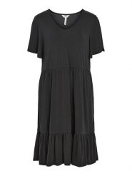 Object Sukienka "Jannie" w kolorze czarnym rozmiar: XS. Czarne sukienki damskie Object, bez wzorów, bez ramiączek. Za 43.99 zł.