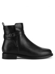 Clara Barson Botki WYL3644A-6 Czarny. Czarne botki damskie Clara Barson, ze skóry, bez obcasa, na płaskiej podeszwie, bez zapięcia. Za 139.99 zł.