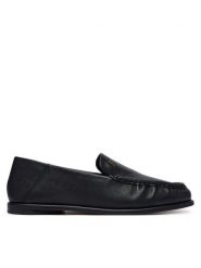 Tommy Hilfiger Lordsy Leather Ruched Toe Loafers FW0FW09250 Czarny. Czarne półbuty damskie Tommy Hilfiger, bez wzorów, ze skóry, bez obcasa, bez zapięcia. Za 649.99 zł.