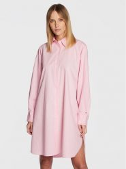 Tommy Hilfiger Sukienka koszulowa Solid WW0WW37102 Różowy Oversize. Czerwone sukienki damskie Tommy Hilfiger, bez wzorów, z bawełny, bez ramiączek. Za 659.99 zł.