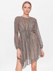 Sisley Sukienka codzienna 4W7XLV036 Beżowy Regular Fit. Brązowe sukienki damskie Sisley, bez wzorów, z syntetyku, bez ramiączek. Za 299.99 zł.