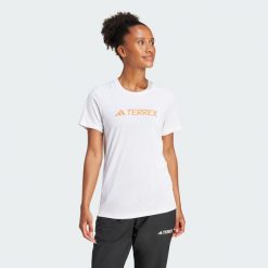 Koszulka Terrex Multi Climacool Logo Tech. Białe bluzki damskie Adidas, l, bez wzorów, bez kołnierzyka, bez ramiączek. Za 159.00 zł.