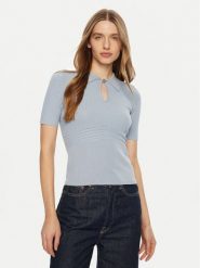 Guess Sweter W5RR10 Z2Y72 Błękitny Regular Fit. Niebieskie swetry klasyczne damskie Guess, xs, z wiskozy, bez kołnierzyka. Za 239.99 zł.