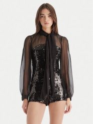 Bardot Kombinezon Daveen 60089PB Czarny Regular Fit. Czarne sukienki damskie Bardot, bez wzorów, z syntetyku, bez ramiączek. Za 689.99 zł.