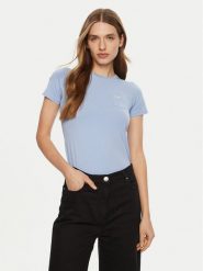 Guess Jeans T-Shirt W5RI52 J1314 Niebieski Regular Fit. Niebieskie t-shirty damskie Guess Jeans, xl, z aplikacjami, z bawełny, bez kołnierzyka. Za 79.99 zł.