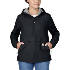 Kurtka damska przeciwdeszczowa Carhartt Anorak. Szare kurtki damskie Carhartt, s, bez wzorów, bez kaptura. Za 392.99 zł.