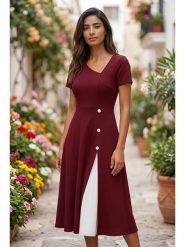 SOULSHAE Sukienka w kolorze czerwonym rozmiar: L/XL. Czerwone sukienki damskie SOULSHAE, bez wzorów, z wiskozy, bez ramiączek. Za 189.95 zł.