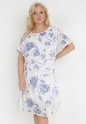 Niebieska Sukienka z Bawełny Sebaestus. Niebieskie sukienki damskie Born2be, bez wzorów, z bawełny, klasyczne, bez ramiączek. Za 99.99 zł.