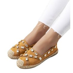 Brązowe espadryle Chanou. Brązowe espadryle damskie bez wzorów, ze skóry ekologicznej, bez obcasa. Za 71.87 zł.