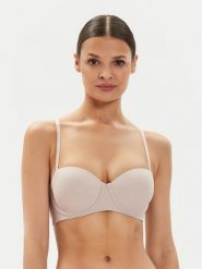 Tommy Hilfiger Biustonosz bardotka UW0UW05378 Beżowy. Brązowe biustonosze Tommy Hilfiger, bez wzorów, z syntetyku. Za 129.99 zł.