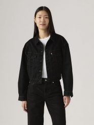 Levi's Kurtka dżinsowa w kolorze czarnym rozmiar: L. Czarne kurtki damskie Levi's, l, z aplikacjami, z bawełny, bez kaptura. Za 281.95 zł.