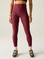 Dare 2b Legginsy funkcyjne "Hustle" w kolorze bordowym rozmiar: 42. Czerwone legginsy damskie Dare 2b, bez wzorów, z materiału, z podwyższonym stanem, outdoorowe. Za 98.19 zł.