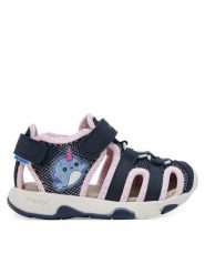 Geox Sandały B Sandal Multy B550DA 0AS50 CF48T S Granatowy. Niebieskie sandały dziewczęce Geox, z materiału, bez obcasa, bez zapięcia. Za 139.99 zł.