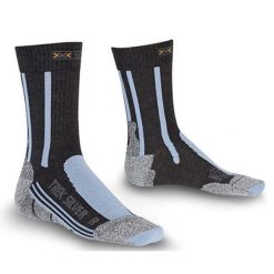 Skarpety trekkingowe damskie X-socks Trekking Silver. Czarne skarpetki damskie X Socks, bez wzorów, z materiału. Za 32.49 zł.