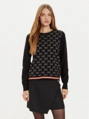 Liu Jo Sport Sweter TF4228 MS63L Czarny Regular Fit. Czarne swetry klasyczne damskie Liu Jo Sport, l, z syntetyku, bez kołnierzyka. Za 499.99 zł.
