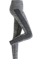 "Legginsy bezszwowe shape ""wyszczuplające brzuch"", silny stopień modelowania sylwetki". Szare bielizna korygująca bonprix, bez wzorów. Za 72.99 zł.