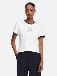 Tommy Hilfiger T-Shirt Th Roundal WW0WW50032 Biały Regular Fit. Białe t-shirty damskie Tommy Hilfiger, s, bez wzorów, z bawełny, bez kołnierzyka. Za 249.99 zł.