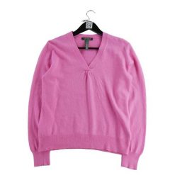 Second life - Sweter z różową wełną i kaszmirem dla kobiet - Jak nowy. Czerwone golfy damskie Ralph Lauren, bez wzorów, z kaszmiru, bez ramiączek. Za 169.16 zł.