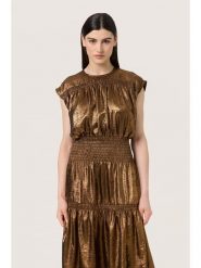 SAINT TROPEZ Sukienka "Elvie Layna" w kolorze miedzianym rozmiar: XL. Brązowe sukienki damskie Saint Tropez, bez wzorów, bez ramiączek. Za 158.10 zł.