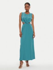ViCOLO Sukienka letnia Abito TB2469 Błękitny Regular Fit. Niebieskie sukienki damskie ViCOLO, bez wzorów, ze lnu, bez ramiączek. Za 269.99 zł.