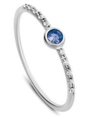 DIA DIAMONDS Srebrny pierścionek z diamentami i szafirem rozmiar: 52. Niebieskie pierścionki damskie DIA DIAMONDS, z diamentem, srebrne. Za 195.45 zł.