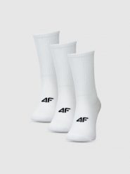 4F Skarpety casual za kostkę (3-pack) damskie - białe 35-38. Białe skarpetki damskie 4F, bez wzorów, z bawełny. Za 54.99 zł.