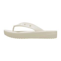 Japonki damskie Crocs Classic Platform. Brązowe klapki damskie Crocs, bez wzorów, z materiału, bez obcasa, bez zapięcia. Za 170.15 zł.