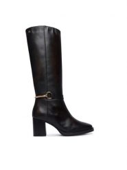 Tommy Hilfiger Kozaki Th Stud Heel Riding Knee Boot FW0FW09551 Brązowy ciemny. Brązowe kozaki damskie Tommy Hilfiger, ze skóry, bez obcasa, na słupku, bez zapięcia. Za 1,099.00 zł.