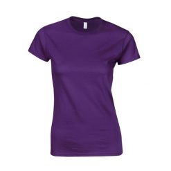Koszulka Damska Z Miękkiej W Dotyku Bawełny Ringspun. Fioletowe bluzki damskie GILDAN, xl, bez wzorów, z bawełny, bez kołnierzyka, bez ramiączek. Za 28.99 zł.