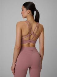 4F Biustonosz treningowy z niskim wsparciem damski - różowy S. Czerwone biustonosze sportowe damskie 4F, bez wzorów, z gumy. Za 129.99 zł.