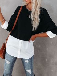 Milan Kiss Sweter w kolorze czarno-białym rozmiar: XL. Czarne swetry klasyczne damskie Milan Kiss, xl, bez kołnierzyka. Za 152.99 zł.