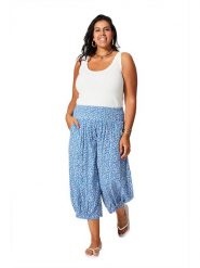 Aller Simplement Spodnie w kolorze niebiesko-białym rozmiar: 42/44. Niebieskie spodnie materiałowe damskie Aller Simplement, bez wzorów, z materiału. Za 56.99 zł.