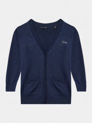 Guess Kardigan J3YR08 Z17X3 Niebieski Regular Fit. Niebieskie swetry dziewczęce Guess, z aplikacjami, z wiskozy, bez kołnierzyka, bez ramiączek. Za 199.99 zł.