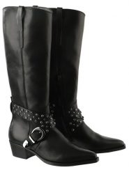 Högl Skórzane kozaki "Courtney" w kolorze czarnym rozmiar: 38,5. Czarne kozaki damskie Högl, na zimę, bez obcasa, bez zapięcia. Za 868.45 zł.