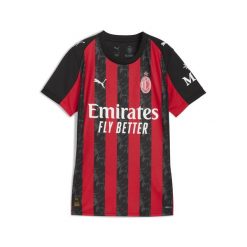 Damska koszulka domowa AC Milan 25/26 PUMA For All Time Red Black. Czarne bluzki damskie Puma, l, bez wzorów, sportowe, bez kołnierzyka, bez ramiączek. Za 439.00 zł.