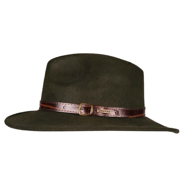 Czapka wełniana zwijana Horka. Brązowe czapki damskie HORKA, bez wzorów, z wełny. Za 281.50 zł.