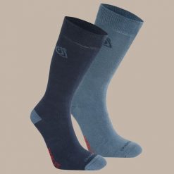 Skarpety turystyczne Craghoppers NosiLife Travel Twin Pack Socks. Niebieskie skarpetki damskie Craghoppers, bez wzorów, z bawełny. Za 150.30 zł.