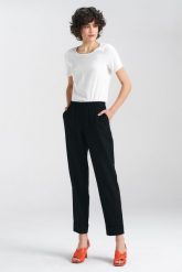 Czarne Damskie Spodnie Lniane z Gumą. Czarne spodnie dresowe damskie Nife, xxl, bez wzorów, z bawełny. Za 269.90 zł.