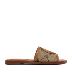 Klapki Beverly Hills Polo Club. Brązowe klapki damskie Beverly Hills Polo Club, bez wzorów, bez obcasa, bez zapięcia. Za 179.99 zł.