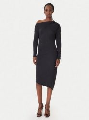 Patrizia Pepe Sukienka koktajlowa 8A1606/J37-K103 Czarny Regular Fit. Czarne sukienki damskie Patrizia Pepe, bez wzorów, z syntetyku, wizytowe, bez ramiączek. Za 1,159.00 zł.