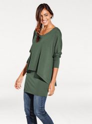 Heine Koszulka w kolorze zielonym rozmiar: 40. Zielone bluzki damskie Heine, bez wzorów, bez kołnierzyka, bez ramiączek. Za 126.99 zł.