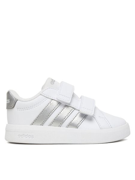 Adidas Sneakersy Grand Court 3.0 Infants JP9373 Biały. Białe buty sportowe dziewczęce Adidas, bez wzorów, ze skóry, bez zapięcia. Za 139.99 zł.