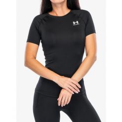 Koszulka treningowa damska Under Armour HeatGear Authentics Compression. Czarne bluzki damskie Under Armour, m, bez wzorów, sportowe, bez kołnierzyka, bez ramiączek. Za 129.99 zł.