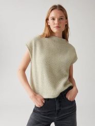 OPUS Bezrękawnik w kolorze miętowym rozmiar: 36. Zielone swetry klasyczne damskie Opus, bez kołnierzyka. Za 117.99 zł.