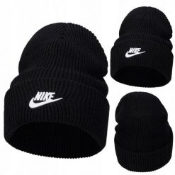 Czapka zimowa Nike Peak Beanie sportowa. Szare czapki damskie Nike, na zimę, bez wzorów. Za 159.00 zł.