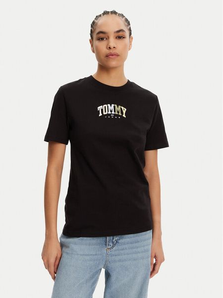 Tommy Jeans T-Shirt Color Varsity DW0DW21337 Czarny Relaxed Fit. Czarne t-shirty damskie Tommy Jeans, xl, bez wzorów, z bawełny, bez kołnierzyka. Za 119.99 zł.