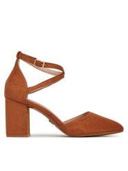 DeeZee Czółenka DZ0068 Brązowy. Brązowe czółenka damskie DeeZee, bez wzorów, z materiału, bez obcasa. Za 139.99 zł.