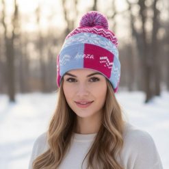 Czapka zimowa z haftem KEEZA. Czapki damskie KEEZA, na zimę, bez wzorów. Za 58.00 zł.